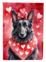 Belgian Sheepdog My Valentine House Flag