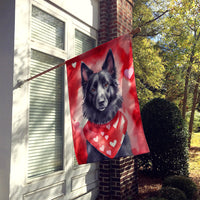 Belgian Sheepdog My Valentine House Flag