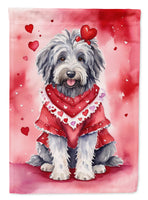 Bergamasco Sheepdog My Valentine House Flag