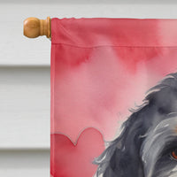 Bernedoodle My Valentine House Flag