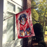 Bernese Mountain Dog My Valentine House Flag