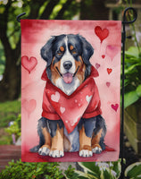 Bernese Mountain Dog My Valentine Garden Flag