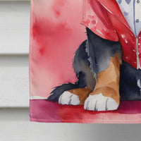 Bernese Mountain Dog My Valentine House Flag