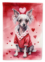 Chinese Crested My Valentine House Flag