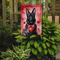 Black German Shepherd My Valentine Garden Flag