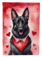 Black German Shepherd My Valentine Garden Flag