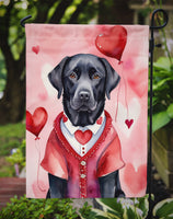 Black Labrador Retriever My Valentine Garden Flag