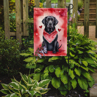 Black Labrador Retriever My Valentine Garden Flag