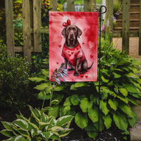 Chocolate Labrador Retriever My Valentine Garden Flag