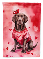 Chocolate Labrador Retriever My Valentine Garden Flag