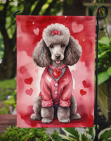 Chocolate Poodle My Valentine Garden Flag