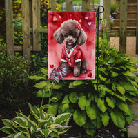 Chocolate Poodle My Valentine Garden Flag