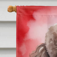 Chocolate Poodle My Valentine House Flag