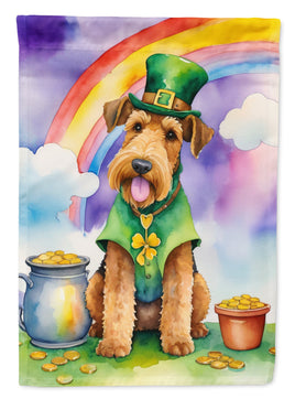 Airedale Terrier St Patrick's Day Garden Flag