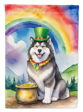 Alaskan Malamute St Patrick's Day House Flag