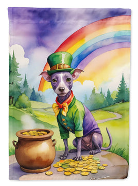 American Hairless Terrier St Patrick's Day Garden Flag