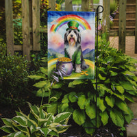 Bearded Collie St Patrick's Day Garden Flag