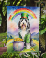 Bearded Collie St Patrick's Day Garden Flag