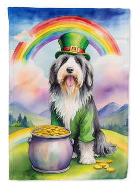 Bearded Collie St Patrick's Day Garden Flag