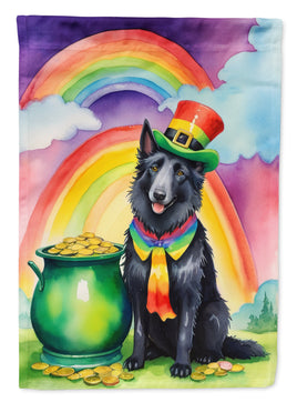 Belgian Sheepdog St Patrick's Day House Flag