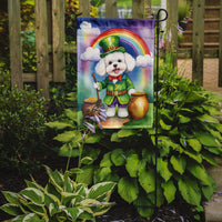 Bichon Frise St Patrick's Day Garden Flag