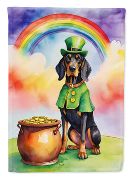 Black and Tan Coonhound St Patrick's Day House Flag