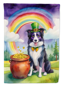 Border Collie St Patrick's Day House Flag