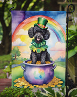 Black Poodle St Patrick's Day Garden Flag