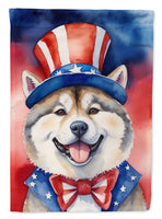 Akita Patriotic American House Flag