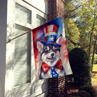 Alaskan Klee Kai Patriotic American House Flag