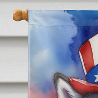 Alaskan Malamute Patriotic American House Flag