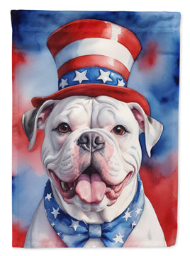 American Bulldog Patriotic American House Flag