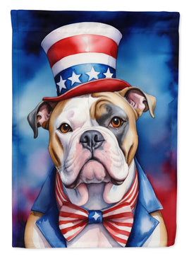 American Bulldog Patriotic American House Flag