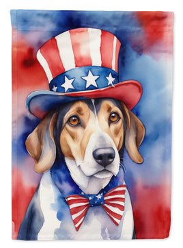 American Foxhound Patriotic American House Flag