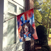 American Water Spaniel Patriotic American House Flag