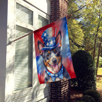 Australian Cattle Dog Patriotic American House Flag