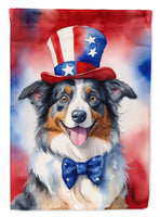 Australian Shepherd Patriotic American House Flag