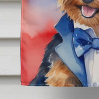 Australian Terrier Patriotic American House Flag