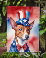 Basenji Patriotic American Garden Flag