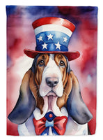 Basset Hound Patriotic American House Flag