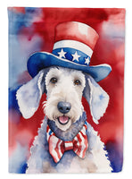 Bedlington Terrier Patriotic American House Flag