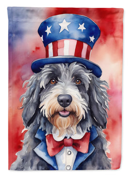 Bergamasco Sheepdog Patriotic American House Flag