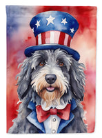 Bergamasco Sheepdog Patriotic American Garden Flag