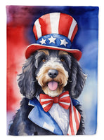 Bernedoodle Patriotic American House Flag