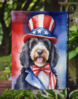 Bernedoodle Patriotic American Garden Flag