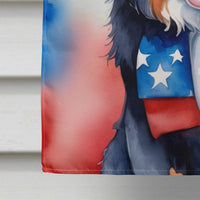 Bernese Mountain Dog Patriotic American House Flag