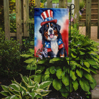 Bernese Mountain Dog Patriotic American Garden Flag