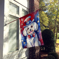 Bichon Frise Patriotic American House Flag