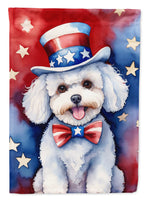 Bichon Frise Patriotic American House Flag