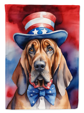 Bloodhound Patriotic American House Flag